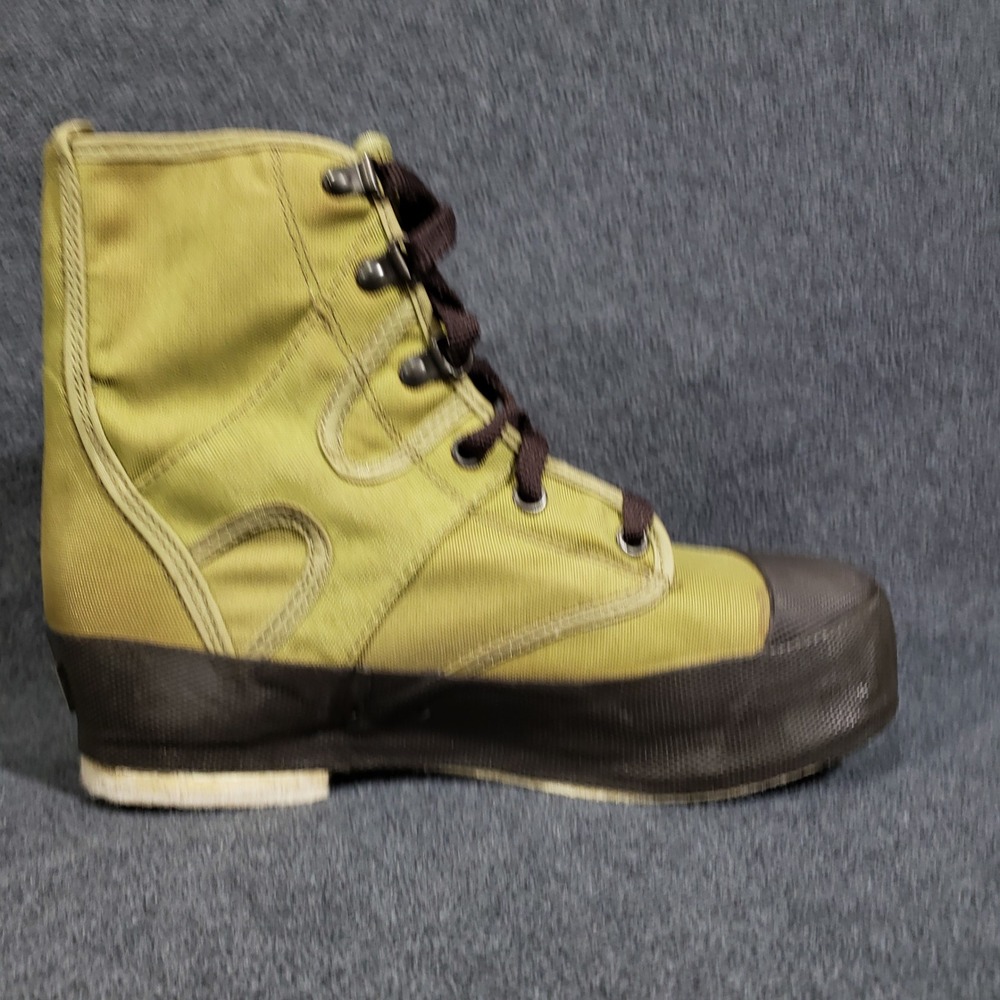 Orvis Wading Boots Men Size 8 Vintage Green Canvas Felt Sole Fly Fishing 482F-01 - Picture 7 of 11